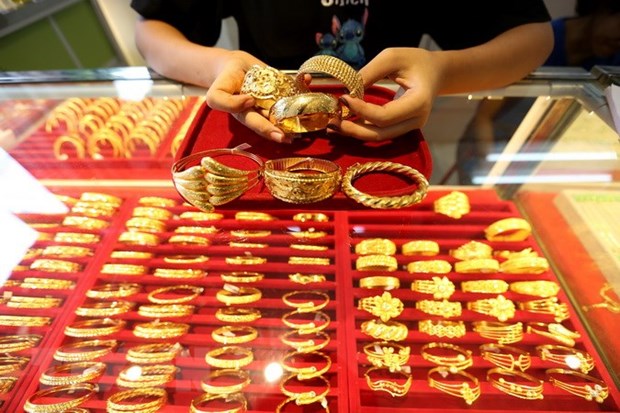 9日上午越南国内市场黄金价格每两上涨18万越盾 hinh anh 1
