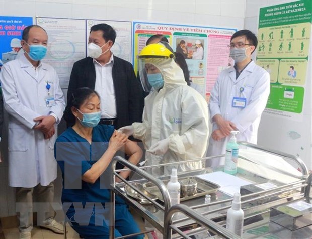 越南全国8个省市已完成首批新冠疫苗接种工作 hinh anh 1