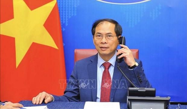 越南外交部部长裴青山与新加坡和印度外长通电话 hinh anh 1