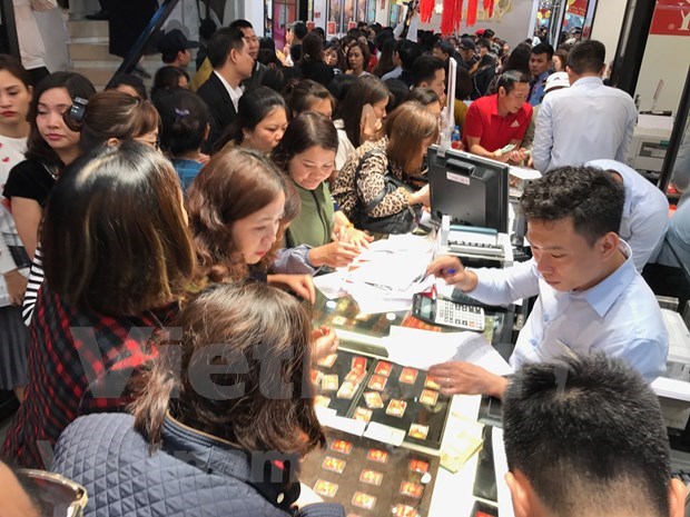 上周越南国内市场黄金价格每两上涨约35万越盾 hinh anh 1