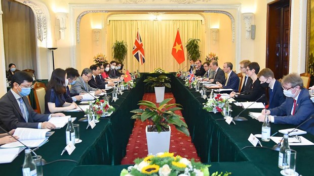 越南外交部长裴青山与英国外交大臣多米尼克·拉布举行会谈 hinh anh 1