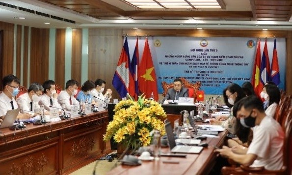 越老柬三国国家审计署第九次会议线上举行 hinh anh 1