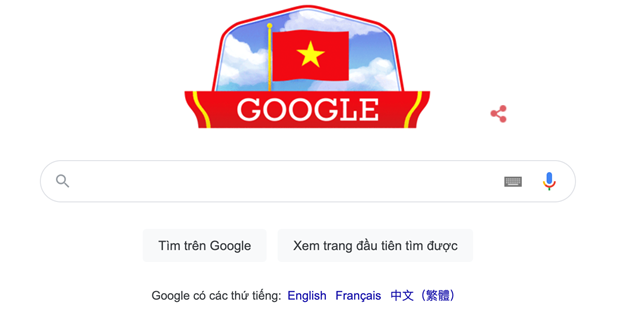 谷歌“换新衣”庆祝越南国庆76周年 hinh anh 1
