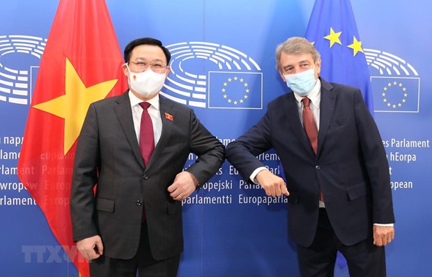 越南国会主席王廷惠与欧洲议会主席举行会谈 hinh anh 1