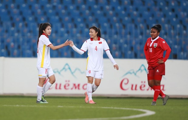 2022年女足亚洲杯预选赛：越南女足16-0完胜马尔代夫队 hinh anh 2