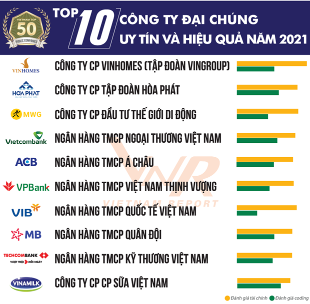 2021年越南诚信高效上市公司50强排行榜正式公布 hinh anh 2