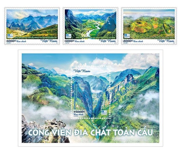 介绍越南3处全球地质公园的邮票正式发行 hinh anh 1