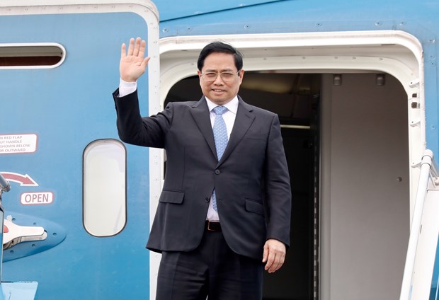 越南政府总理范明政启程对日本进行正式访问 hinh anh 1