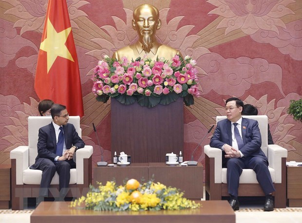 越南国会主席王廷惠会见韩国驻越大使和印度驻越大使 hinh anh 2