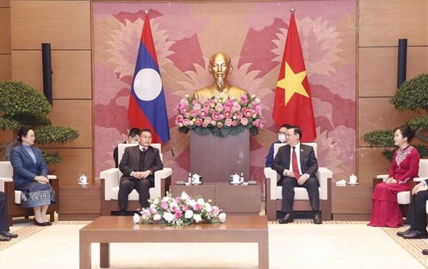 越南国会主席王廷惠与老挝国会主席赛宋蓬·丰威汉举行会谈 hinh anh 1