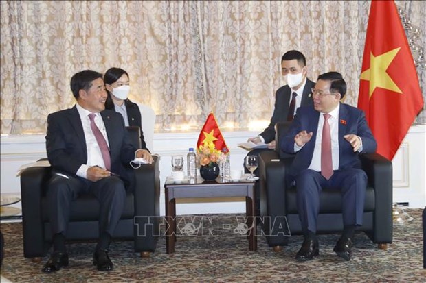 越南国会主席王廷惠会见韩国企业领导 hinh anh 4