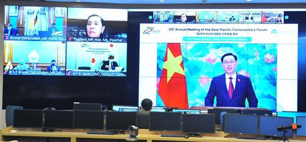越南出席亚太议会论坛第29届年会第二次全体会议 hinh anh 1