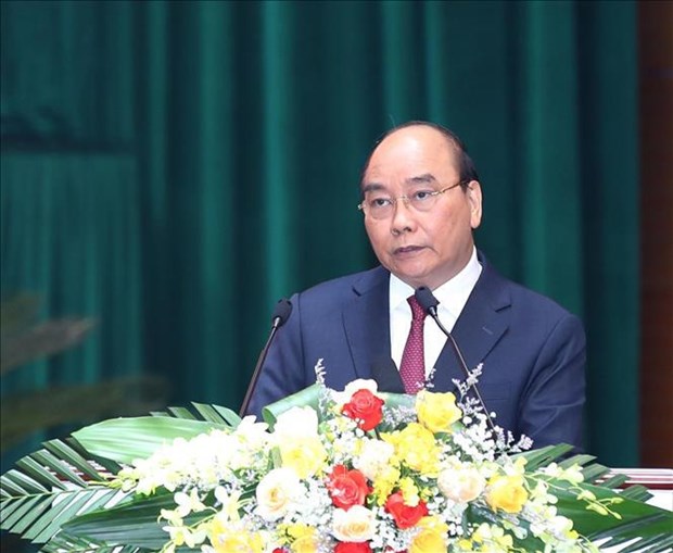 越南国家主席阮春福出席2021年全军军政会议 hinh anh 1