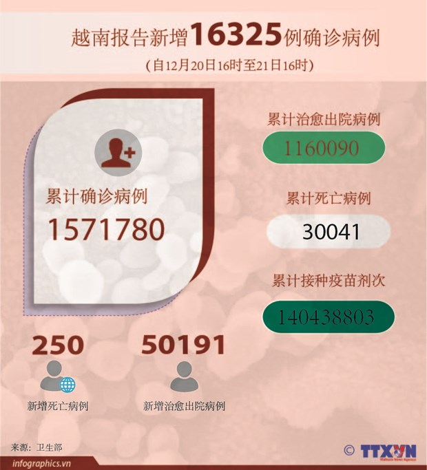 12月21日越南新增病例数16316例 河内市新增病例最多 hinh anh 2