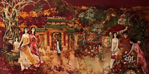 越南两位著名画家联合举行“春季”画展 hinh anh 1