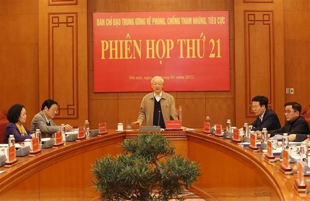 越共中央反消极反腐败指导委员会第21次会议召开 hinh anh 1