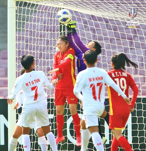 2022年亚足联印度女足亚洲杯：战平缅甸 越南队晋级八强 hinh anh 1