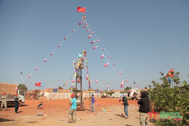 2022年壬寅春节：联合国南苏丹维和特派团独特的春幡子 hinh anh 1