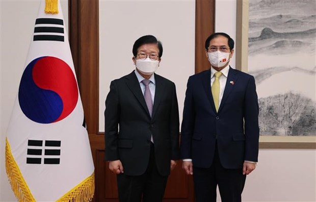 越南外长裴青山会见韩国国会议长和韩国副总理兼财政部长 hinh anh 1