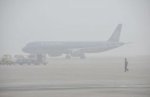 北部大雾天气致使30趟航班无法在机场降落 hinh anh 1