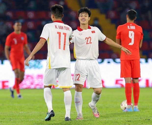 2022年东南亚U23足球锦标赛：越南队以7-0击败新加坡队 hinh anh 1