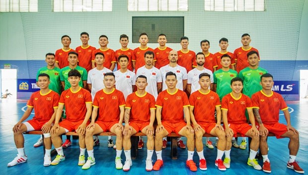 越南室内五人制足球国家队备战2022年东南亚五人制足球锦标赛和亚洲杯预选赛 hinh anh 1
