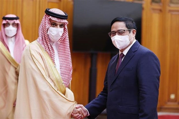 越南政府总理范明政会见沙特阿拉伯外交大臣费萨尔·本·法尔汉·阿勒沙特 hinh anh 1
