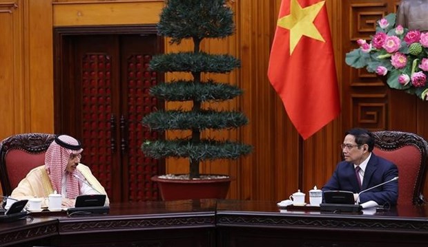 越南政府总理范明政会见沙特阿拉伯外交大臣费萨尔·本·法尔汉·阿勒沙特 hinh anh 2