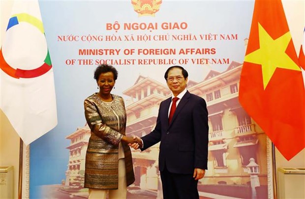 越南外交部长裴青山与法语国家国际组织秘书长路易丝·穆希基瓦博举行会谈 hinh anh 1
