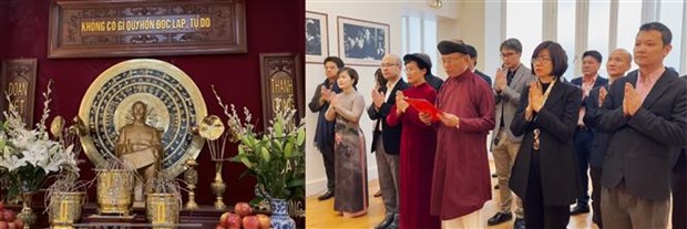 越南驻法国大使馆举行雄王祭祖仪式 hinh anh 1