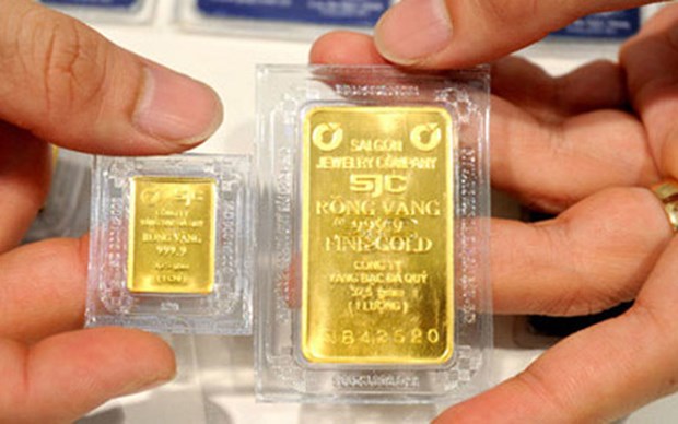12日上午越南国内黄金价格在6950万越盾区间波动 hinh anh 1
