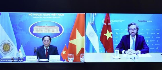 越南外交部长裴青山与阿根廷外交部长卡菲耶罗通电话 hinh anh 1