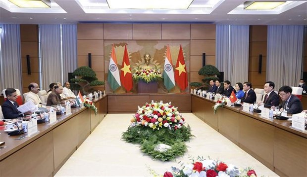 越南国会主席王廷惠与印度下议院议长奥姆·博拉举行会谈 hinh anh 1
