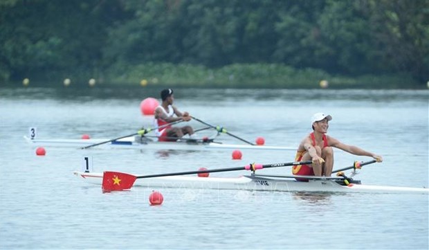 第31届东运会：越南队在赛艇5个赛项中获得第一名 hinh anh 1