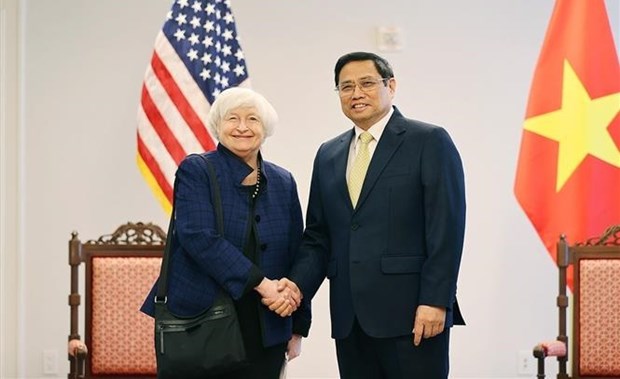 越南政府总理范明政会见美国财政部长珍妮特·耶伦 hinh anh 1