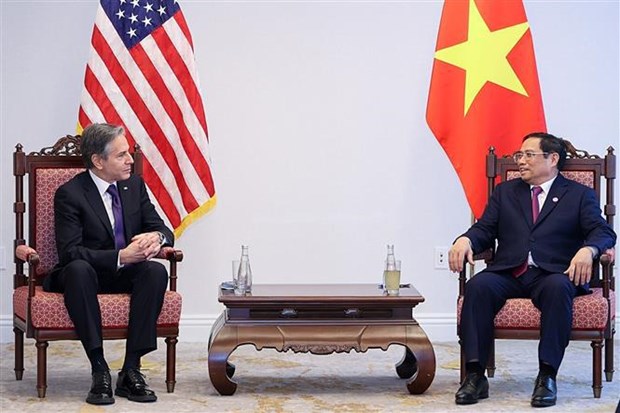 越南政府总理范明政会见美国国务卿安东尼·布林肯 hinh anh 1