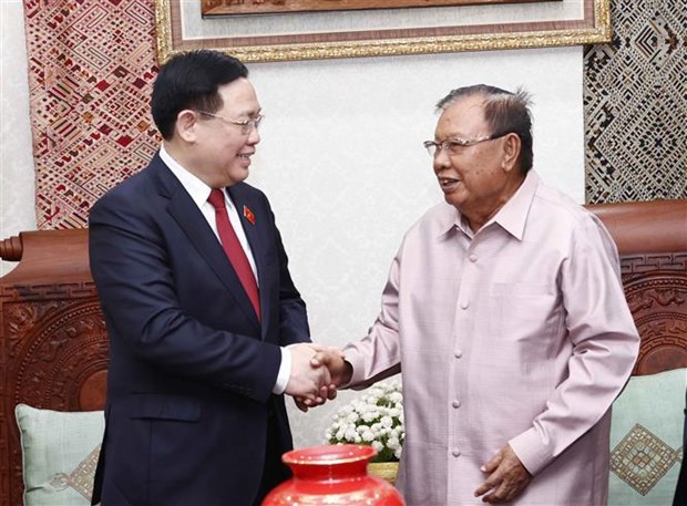 越南国会主席王廷惠拜访老挝人民革命党前总书记、国家主席 hinh anh 1