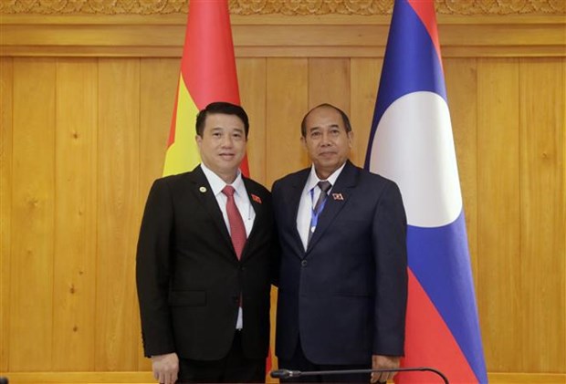 越南国会主席王廷惠会见老挝国会副主席 hinh anh 2