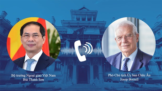 越南外交部长裴青山与欧委会副主席博雷利和匈牙利外长西雅尔多通电话 hinh anh 1