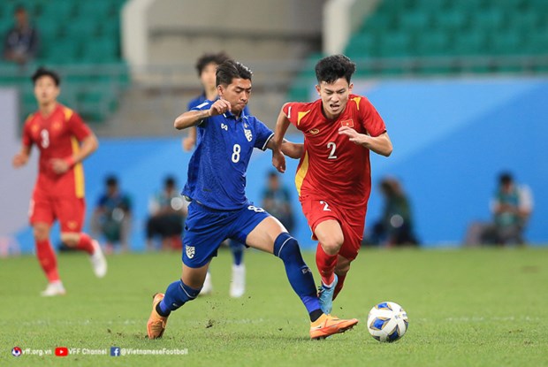 2022年亚洲U23足球锦标赛决赛阶段：越南队和泰国队以2-2握手言和 hinh anh 2