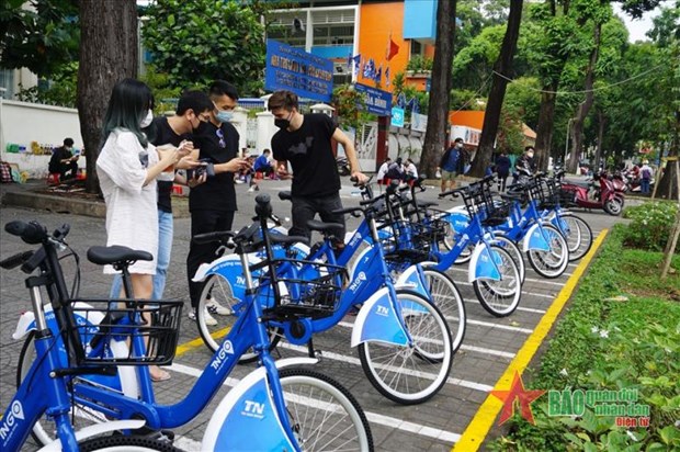 首都河内将布置200个共享单车服务站 hinh anh 1