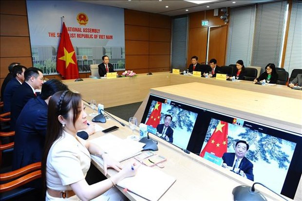 越南国会常务副主席陈青敏与中国全国人大常委会副委员长王晨举行视频会晤 hinh anh 1