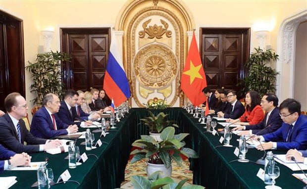 越南外交部部长与俄罗斯联邦外交部长举行会谈 hinh anh 1