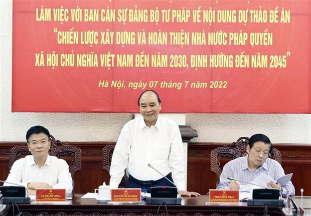 越南国家主席阮春福主持有关建设越南社会主义法治国家战略提案的会议 hinh anh 1