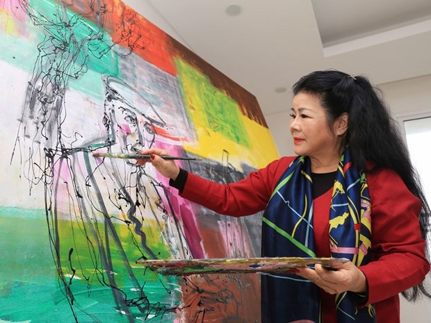 越南女画家文阳成在意大利举行个人展 hinh anh 1
