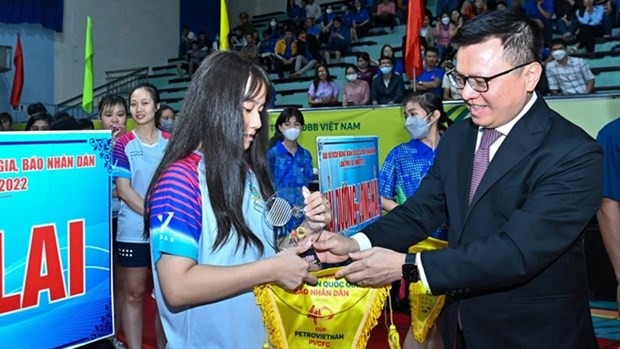 2022年“越南油气杯”第40届《人民报》全国乒乓球锦标赛开幕 hinh anh 1