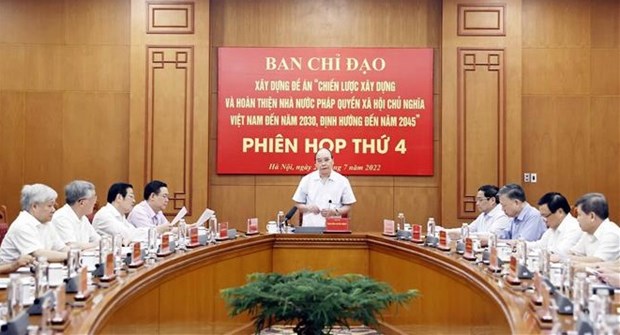 国家主席阮春福主持越南社会主义法治国家建设指导委员会第四次会议 hinh anh 1