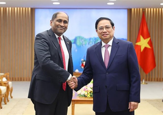 越南政府总理范明政会见新加坡驻越南大使 hinh anh 1