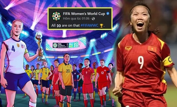 越南女足队长黄茹荣幸出现在国际足联2023年女足世界杯宣传海报上 hinh anh 1