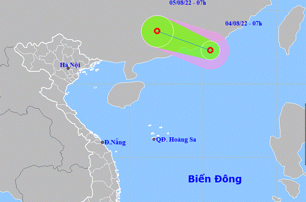 东海北部海域低压区加强为热带低气压 hinh anh 1